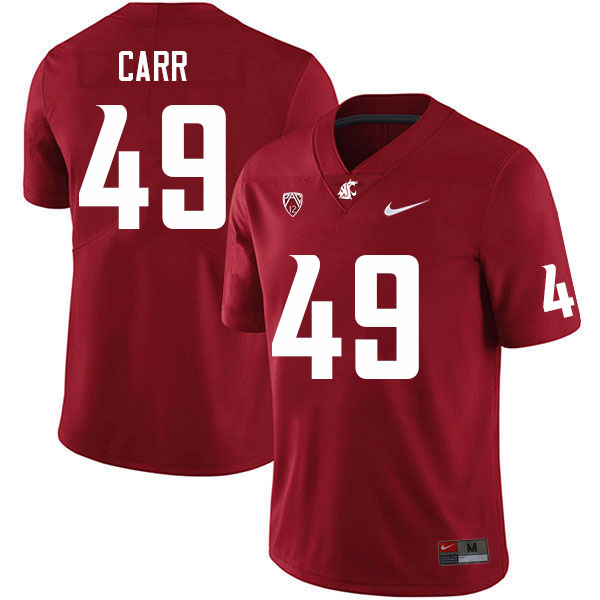 Men #49 Mason Carr Washington State Cougars College Football Jerseys Sale-Crimson